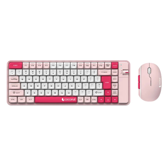 Coconut Pearl Rechargeable Multi Device Pink Wireless Keyboard and Mouse Combo - Microcenter India.