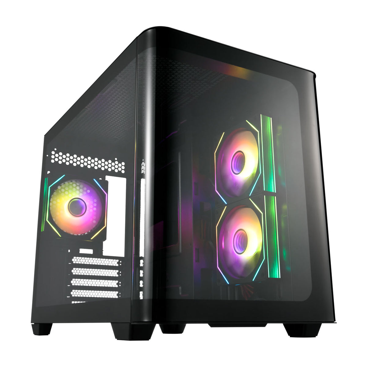 FSP S380 Micro ATX mid tower PC case in black