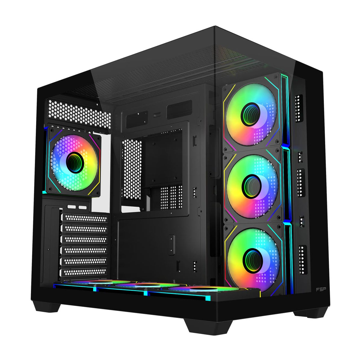 FSP M341 ATX dual chamber PC case in black