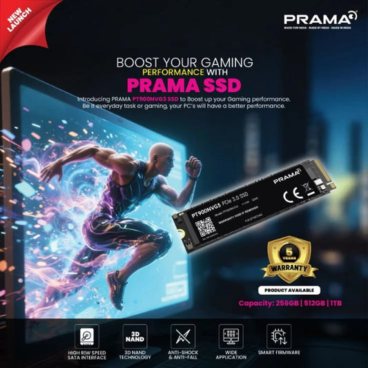 Gaming SSD PRAMA PT900NVG3 256GB NVMe Gen3 M.2 SSD - Microcenter India.