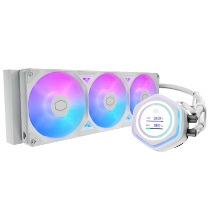 Cooler Master Atmos II 360 White Gaming CPU Cooler PLED - Microcenter India.