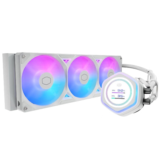 Cooler Master Atmos II 360 White Gaming CPU Cooler PLED - Microcenter India.