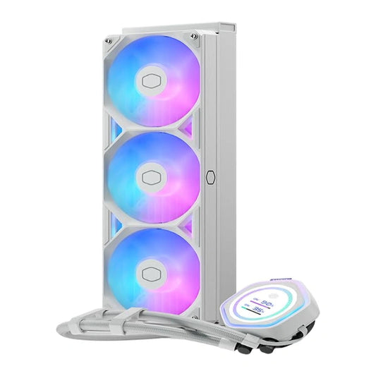 Cooler Master Atmos II 360 White Gaming CPU Cooler PLED - Microcenter India.