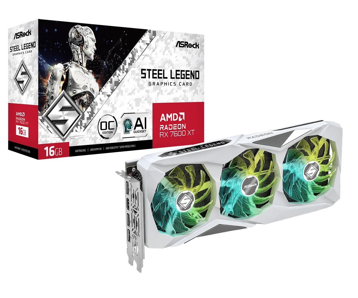 AMD Radeon RX 7600 XT Steel Legend 16GB OC  Microcenter India