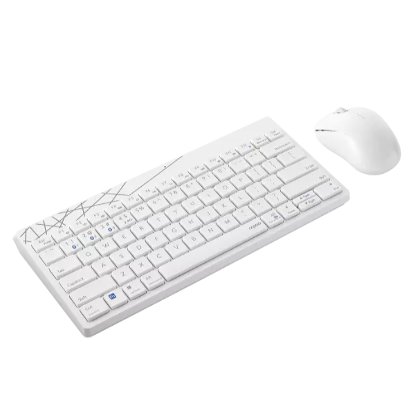 Rapoo 8000M Multi Mode Wireless and Bluetooth Keyboard and Mouse Combo - Microcenter India.