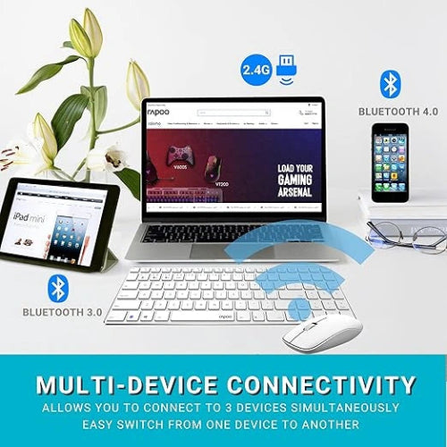 Rapoo 9300m Multi-Device Bluetooth Wireless Keyboard and Mouse Set - Microcenter India.
