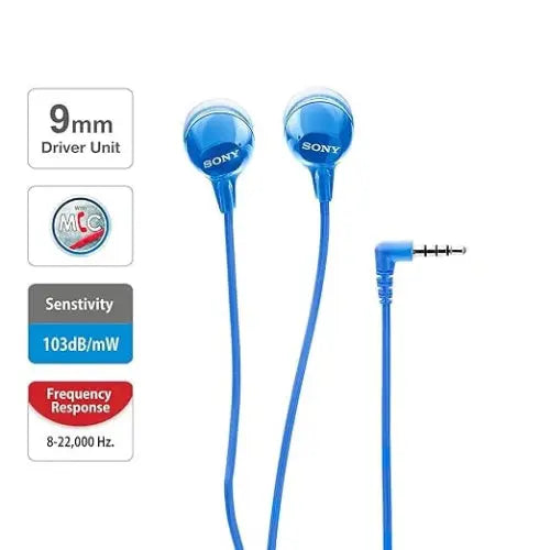 Sony MDR-EX14AP Wired in Ear Headphone with Mic (Blue) - Microcenter India.
