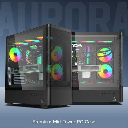 TAG Gamerz Aurora Mesh Mid Tower Cabinet - Microcenter India