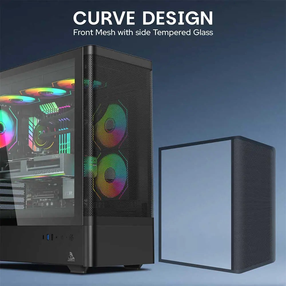 TAG Gamerz Aurora Mesh Mid Tower Cabinet - Microcenter India