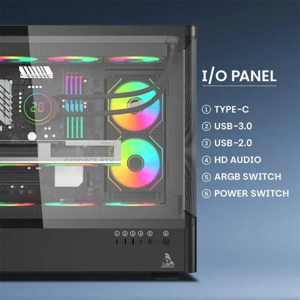 TAG Gamerz Aurora Mesh Mid Tower Cabinet - Microcenter India