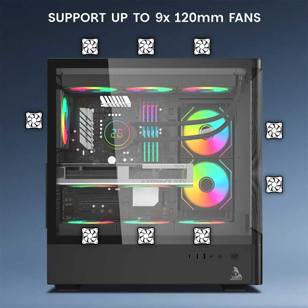 TAG Gamerz Aurora Mesh Mid Tower Cabinet - Microcenter India