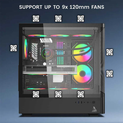 TAG Gamerz Aurora Mesh Mid Tower Cabinet - Microcenter India