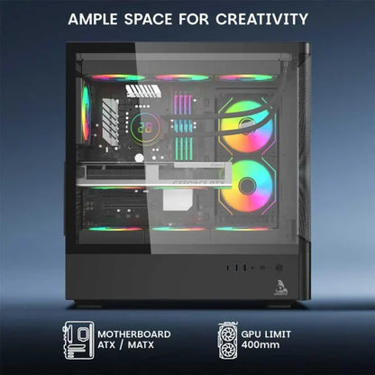 TAG Gamerz Aurora Mesh Mid Tower Cabinet - Microcenter India