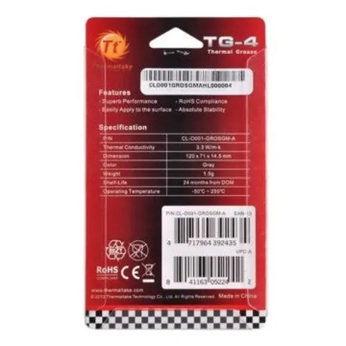 Thermaltake TG4 Thermal Paste High Performance TIM - Microcenter India.