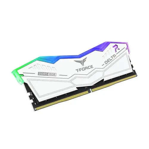 TeamGroup T-Force Delta Rgb 16Gb (16Gbx1) Ddr5 6000Mhz Desktop Ram White  Microcenter India
