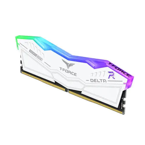 TeamGroup T-Force Delta Rgb 16Gb (16Gbx1) Ddr5 6000Mhz Desktop Ram White  Microcenter India