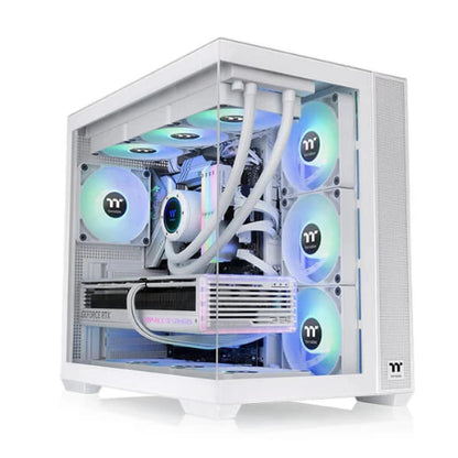 Thermaltake View 380 TG ARGB Snow (ATX) Mid Tower Cabinet - Best Gaming PC Case.