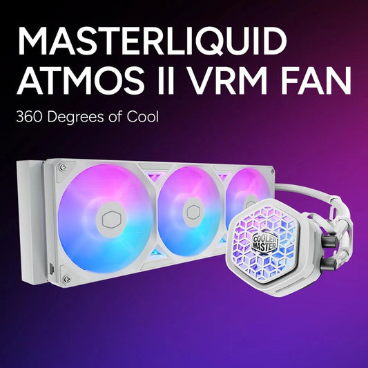 Cooler Master MasterLiquid Atmos II 360 VRM White Gaming CPU Cooler  Microcenter India