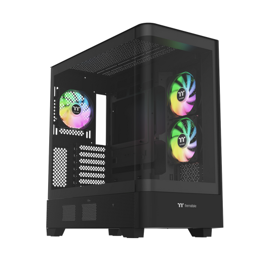 Thermaltake View 290 TG ARGB mid tower case in black with curved tempered glass