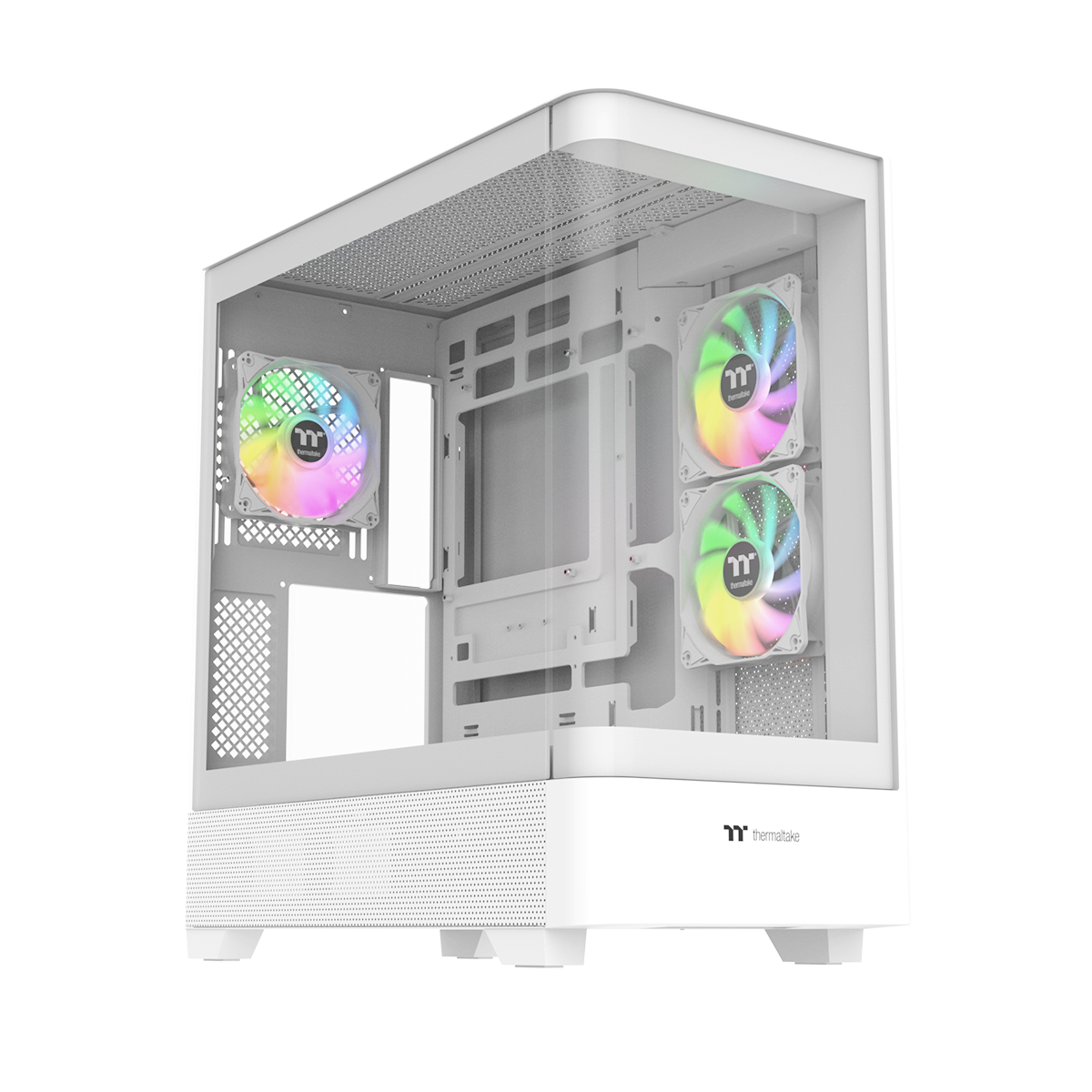 Thermaltake View 290 TG ARGB Snow mid tower case in white with curved tempered glass