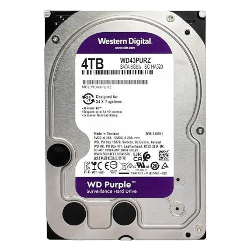 Western Digital WD Hard Drive 4TB Purple Surveillance SATA - Microcenter India.