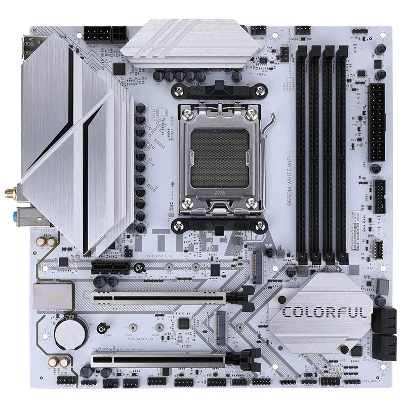 Colorful BATTLE-AX B650M-WHITE WIFI V15 Motherboard,colorful battle ax,AM5 motherboard,DDR5 motherboard,Gaming motherboard,white motherboard,gaming,mother board white