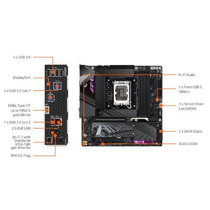 Micro ATX Motherboard GIGABYTE Z890M AORUS ELITE WIFI7 - Microcenter India.