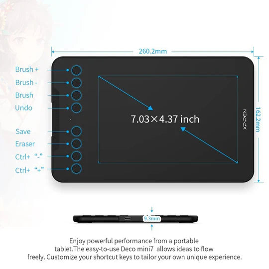 XP Pen Deco Mini 7 V3 Pen Tablet  Microcenter India