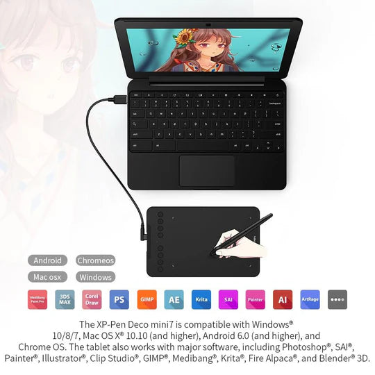 XP Pen Deco Mini 7 V3 Pen Tablet  Microcenter India