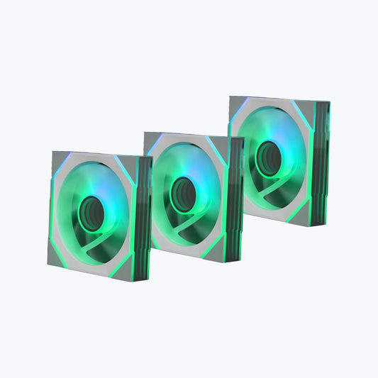 Zebronics Zeb-PGF800W white 120mm ARGB case fan 3-pack with infinity mirror lighting