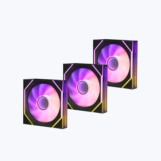 Zebronics Zeb-PGF800B black 120mm ARGB case fan 3-pack with infinity mirror lighting