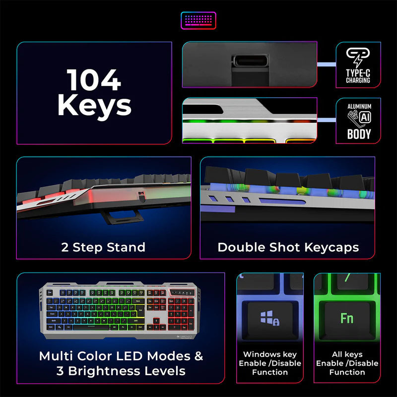 Zebronics Transformer Pro Keyboard and Mouse Combo White  Microcenter India