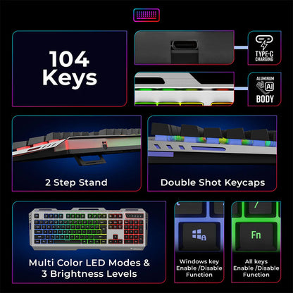 Zebronics Transformer Pro Keyboard and Mouse Combo White  Microcenter India