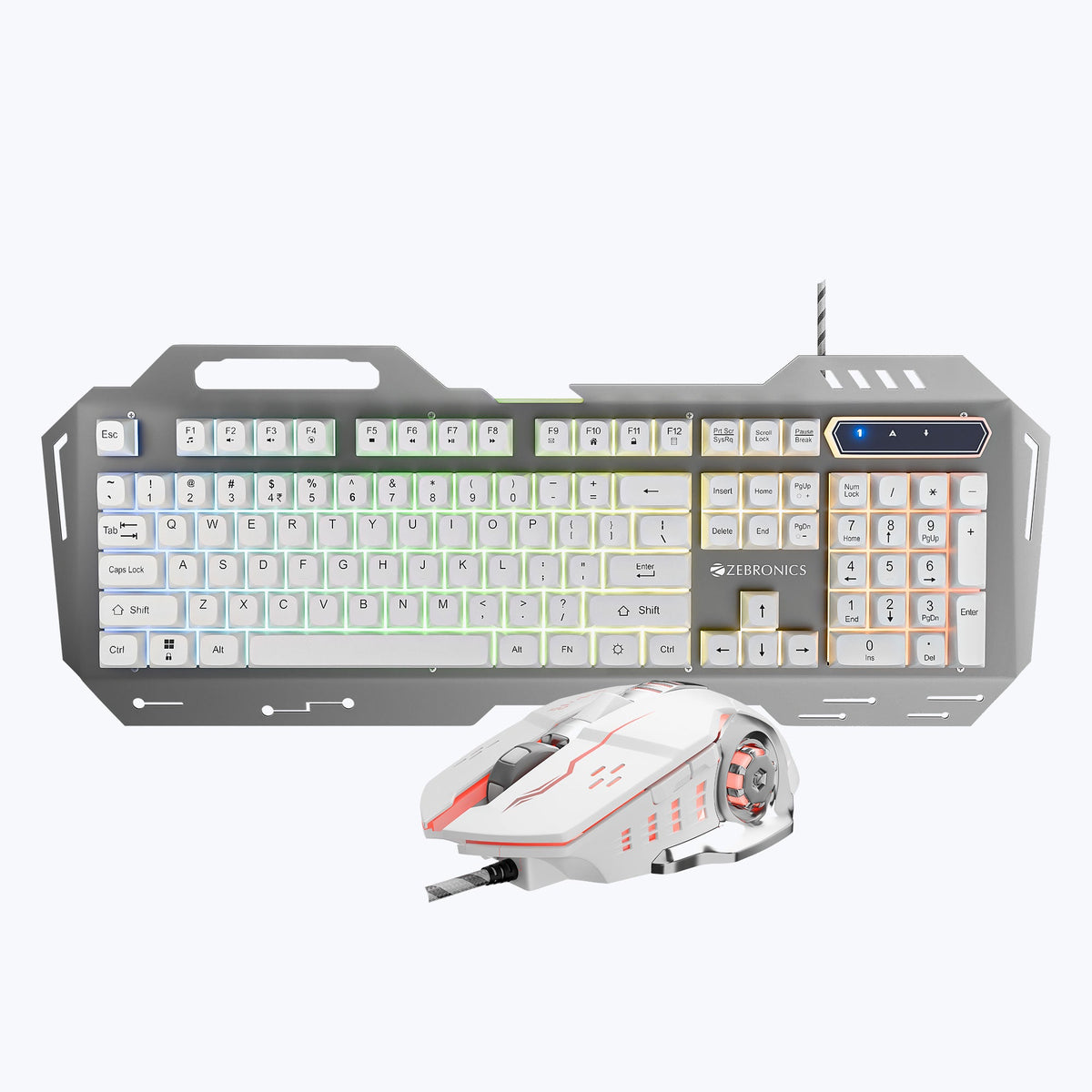 Zebronics Transformer 3 wired gaming keyboard and mouse combo in white