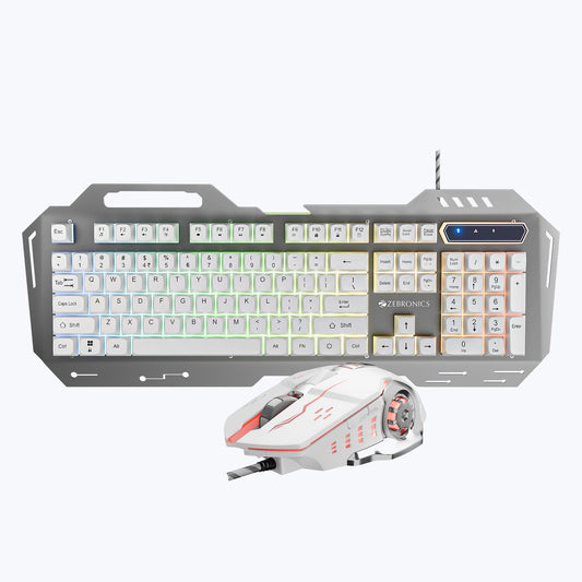 Zebronics Transformer 3 wired gaming keyboard and mouse combo in white
