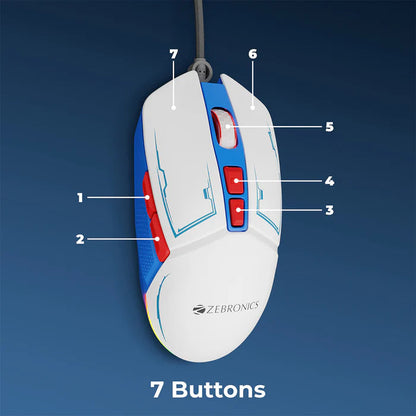 Zebronics Astro Wired Mouse White  Microcenter India