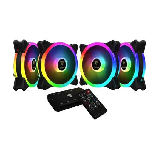Gamdias AEOLUS M2-1204R - 120mm Cabinet Fan (Quadruple Pack) Black 