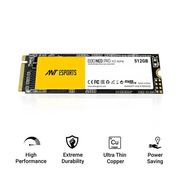 Ant Esports 690 Neo Pro 512GB M.2 NVMe Internal SSD  Microcenter India