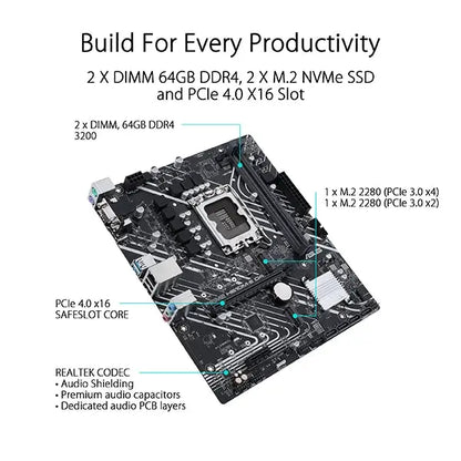 Asus Prime H610M-E D4 Motherboard  Microcenter India