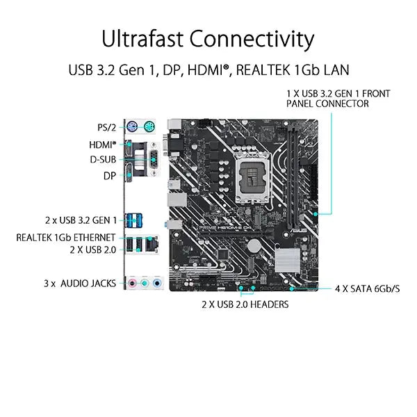 Asus Prime H610M-E D4 Motherboard  Microcenter India
