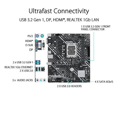 Asus Prime H610M-E D4 Motherboard  Microcenter India