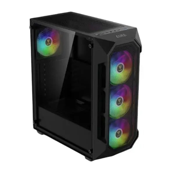 Gamdias Aura GC1 Elite (ATX) Mid Tower Cabinet (Black)  Microcenter India