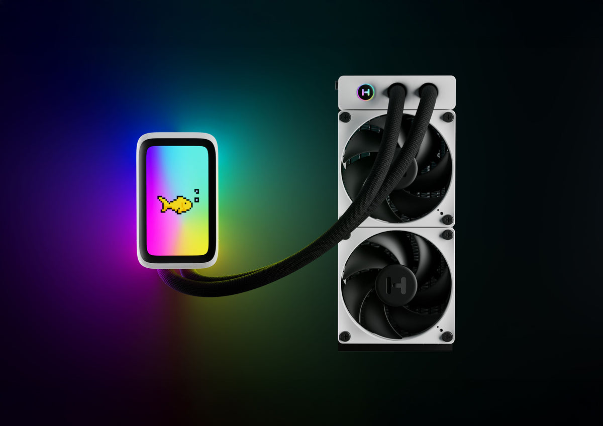 HYTE THICC Q60 240mm AIO CPU liquid cooler with LCD screen