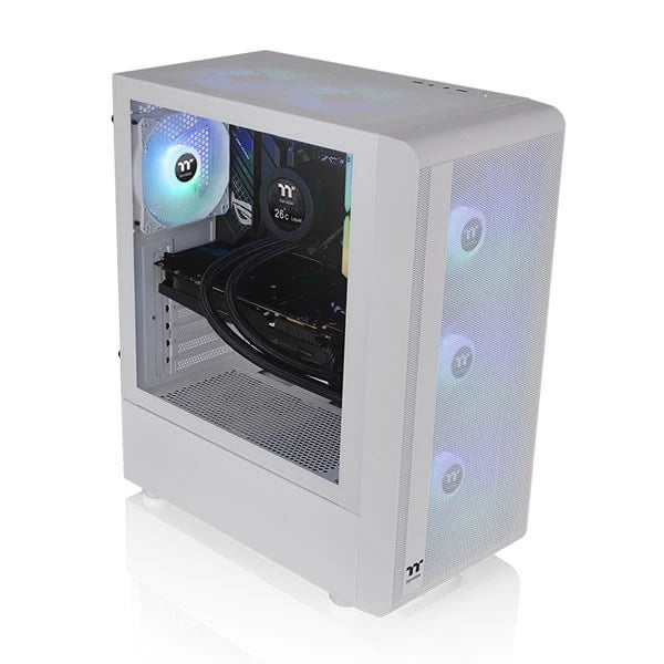 Thermaltake S200 TG ARGB Snow (ATX) Mid Tower Cabinet White  Microcenter India