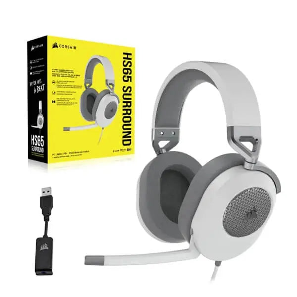 Corsair HS65 Surround 7.1 Gaming Headset (White)  Microcenter India