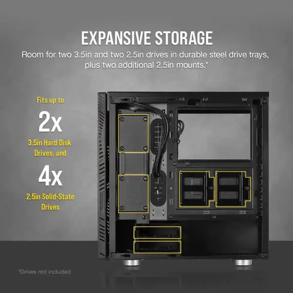 Corsair 275R Airflow (ATX) Mid Tower Cabinet (Black)  Microcenter India