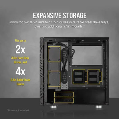 Corsair 275R Airflow (ATX) Mid Tower Cabinet (Black)  Microcenter India