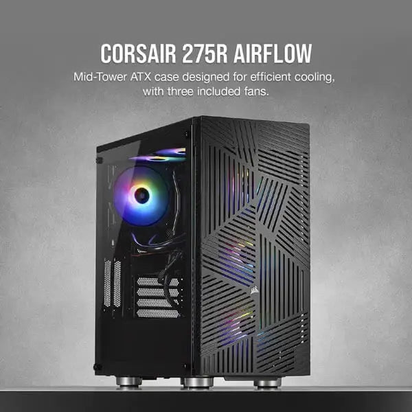 Corsair 275R Airflow (ATX) Mid Tower Cabinet (Black)  Microcenter India