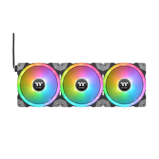 Thermaltake Swafan EX12 RGB 120mm Cabinet Fan With Controller - Black (Triple Pack) 