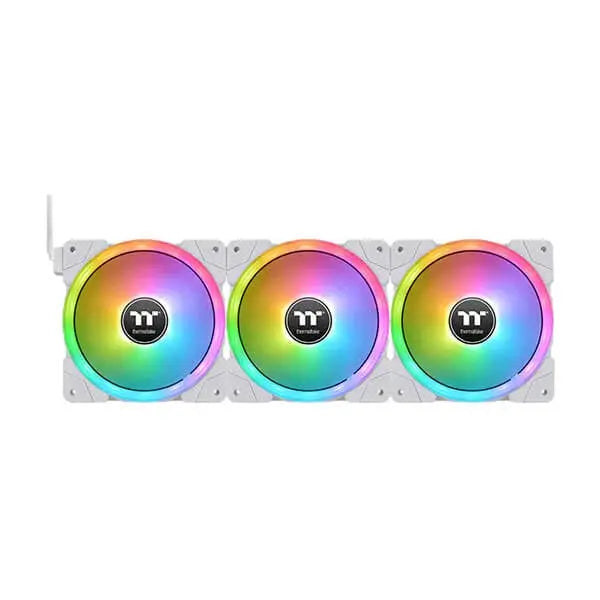 Thermaltake Swafan EX14 White RGB - 140mm Cabinet Fan With Controller (Triple Pack) 